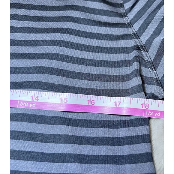 Nike Golf Dri-Fit Polo Shirt Mens Size Small Navy Blue Grey Striped Logo - Picture 8 of 12